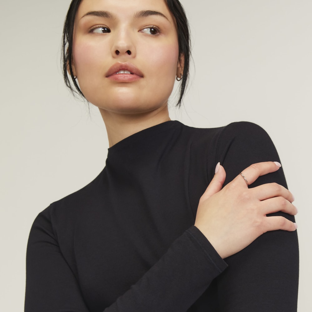 The Supima? Form Funnel Neck Tee | Black - Image 3