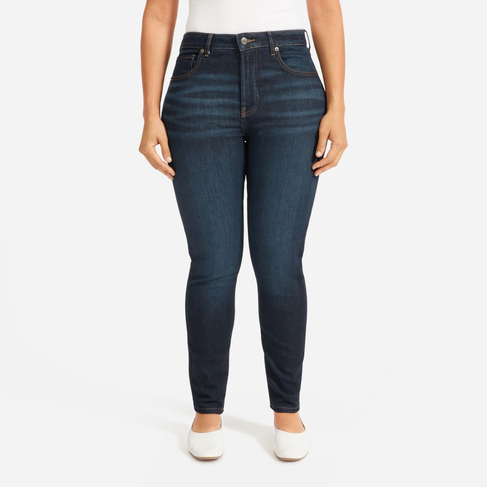The Curvy Authentic Stretch High-Rise Skinny Jean | Dark Blue Wash | 26.5 Inseam - Image 4
