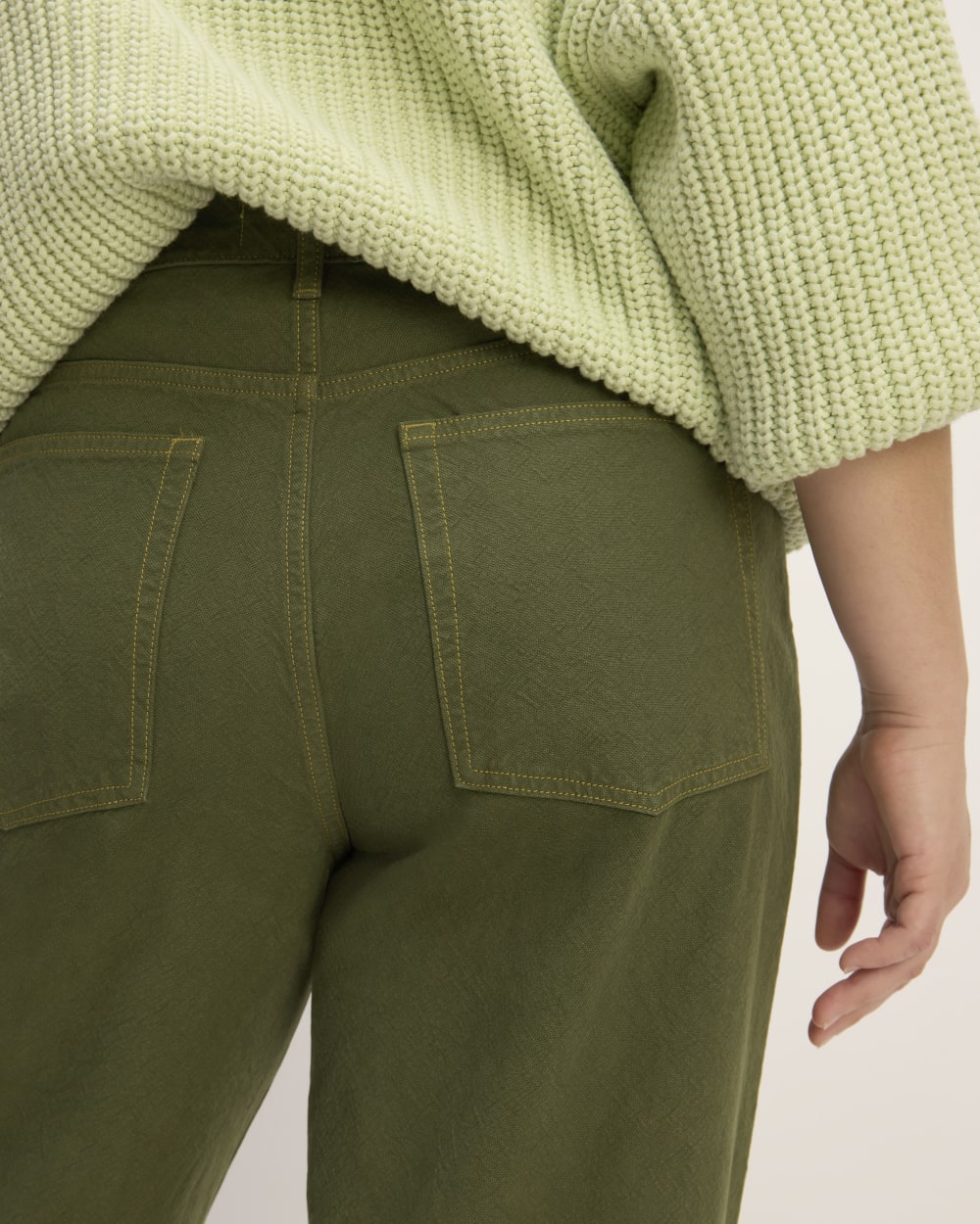 The Everlane x Marques' Almeida Canvas Oversized Barrel Pant | Deep Moss Green - Image 5