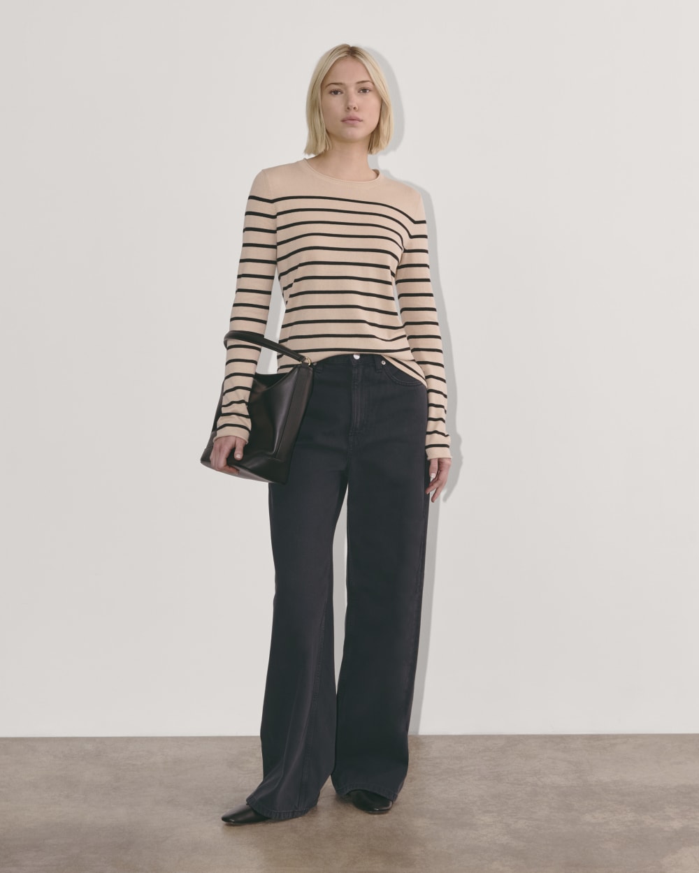 The Crew in Cotton Cashmere | Powder / Black - Image 3