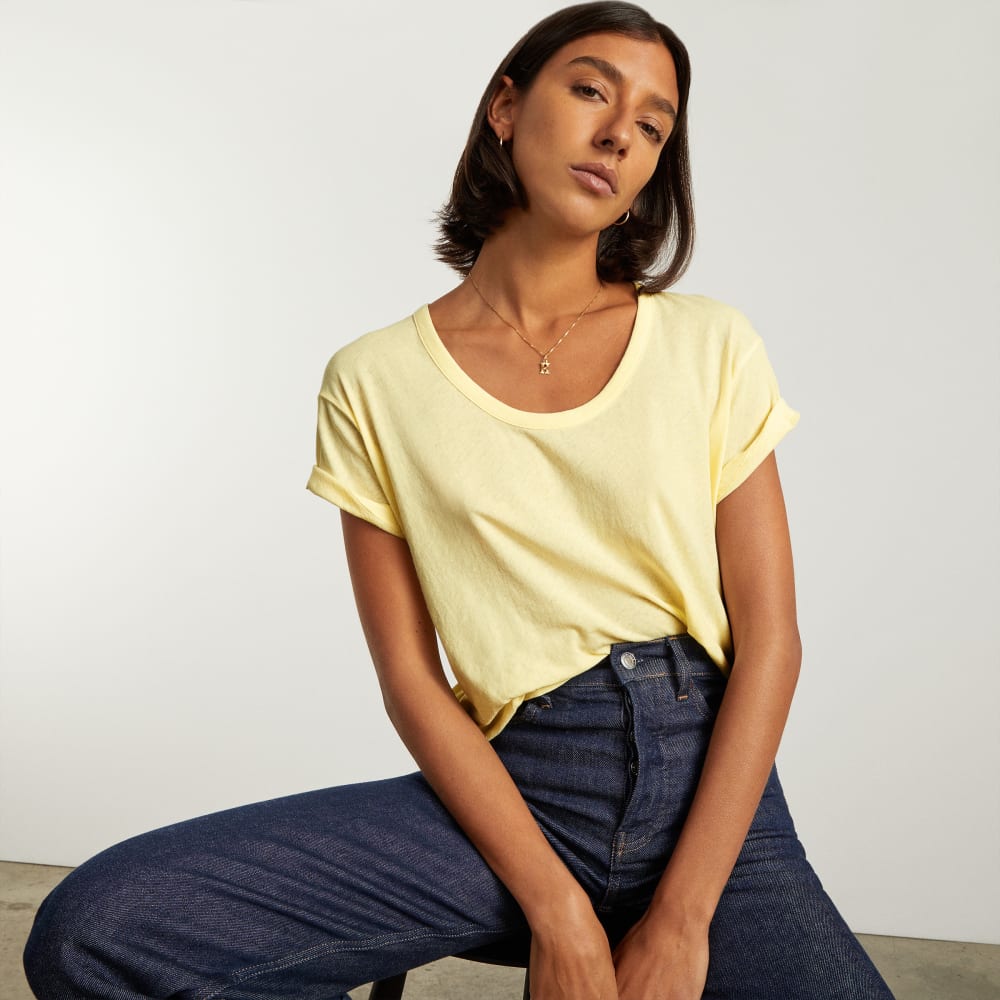 The Air Scoop-Neck Tee | Pastel Yellow - Image 5