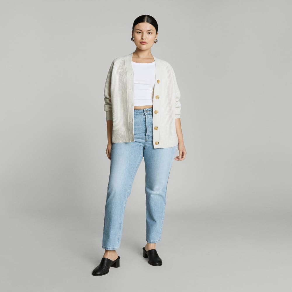 The Felted Merino Cardigan | Heathered Oat - Image 6