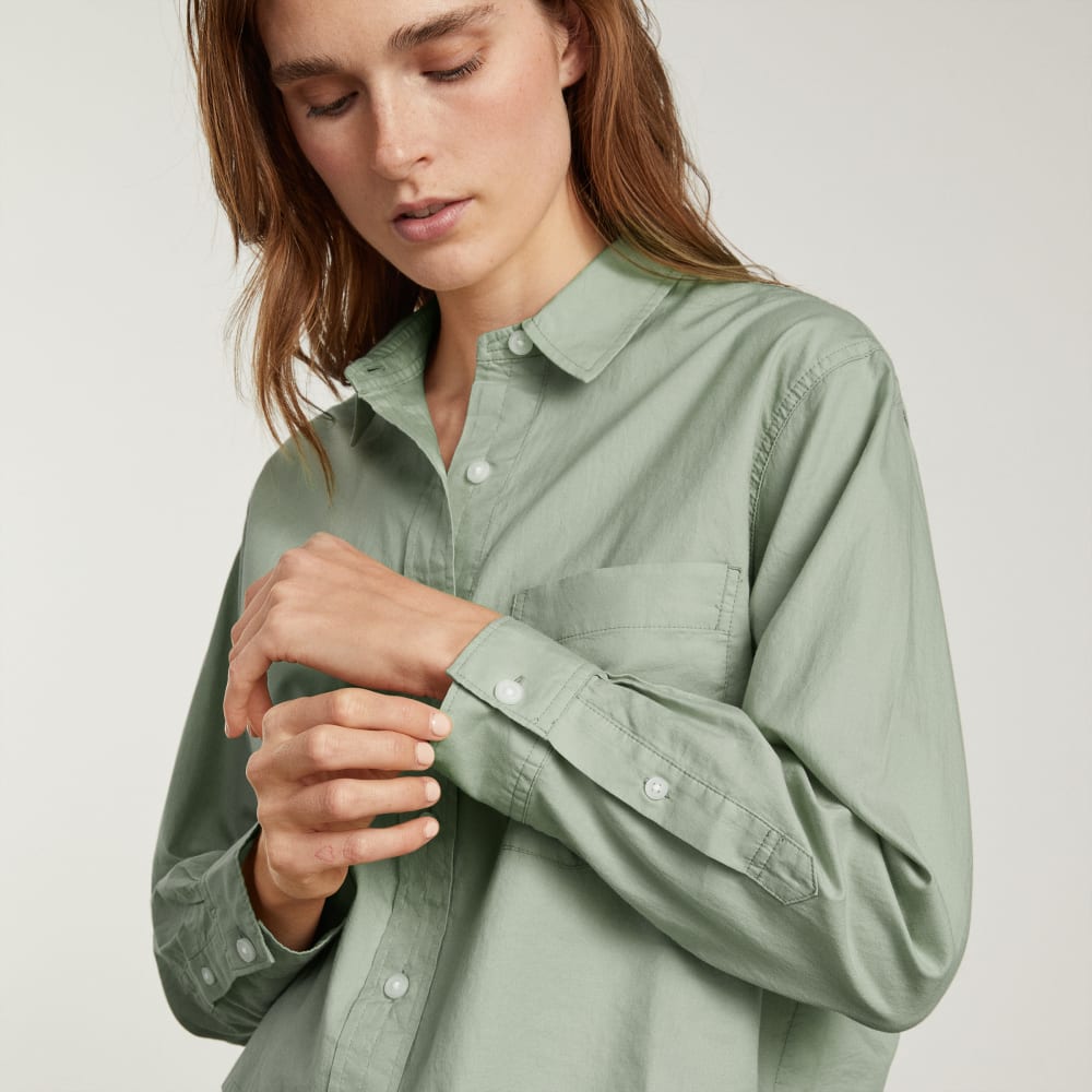 The Way-Short Shirt in Silky Cotton | Laurel - Image 4
