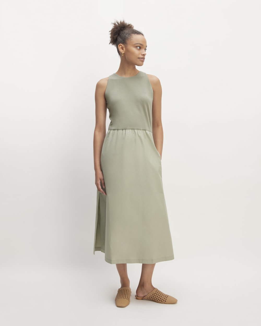 The Supima? High-Neck Riviera Dress | Sage Green