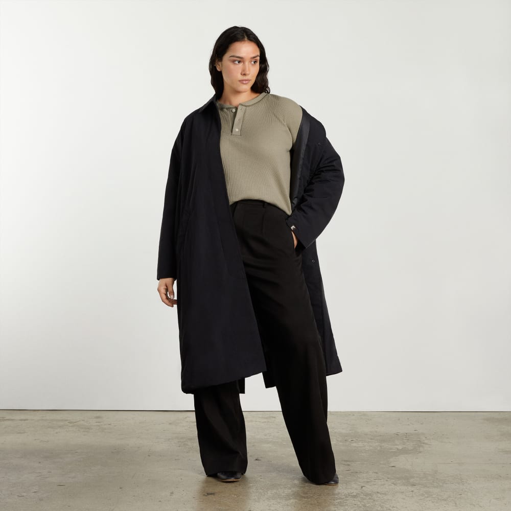 The Organic Cotton Waffle Henley | Field Green - Image 3