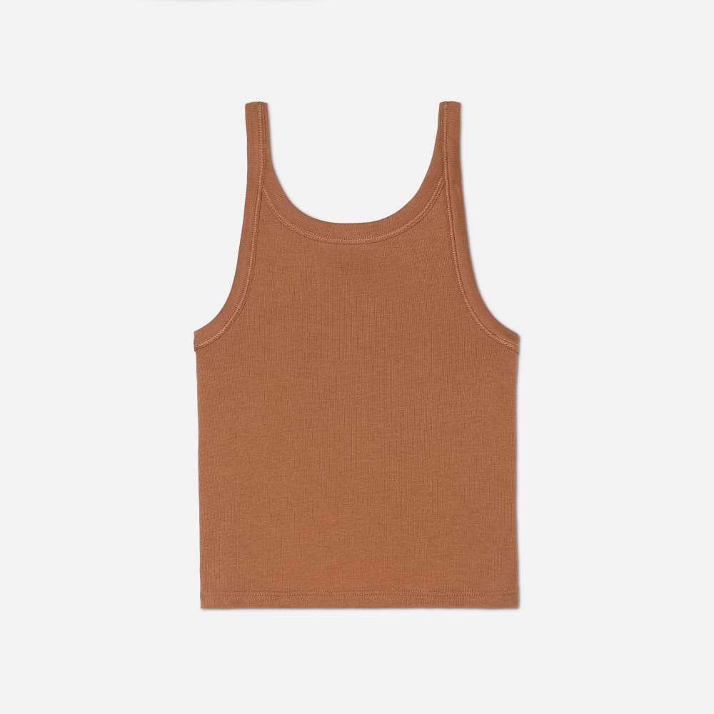 The Pima Micro-Rib Short Tank | Tawny Brown