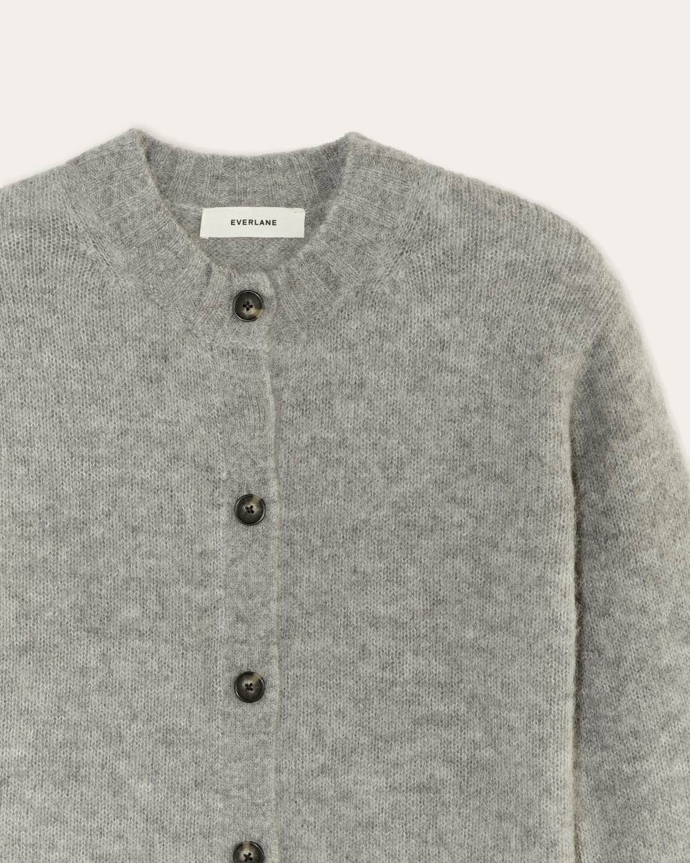 The Crew Cardigan in Alpaca | Heather Stone Grey - Image 6