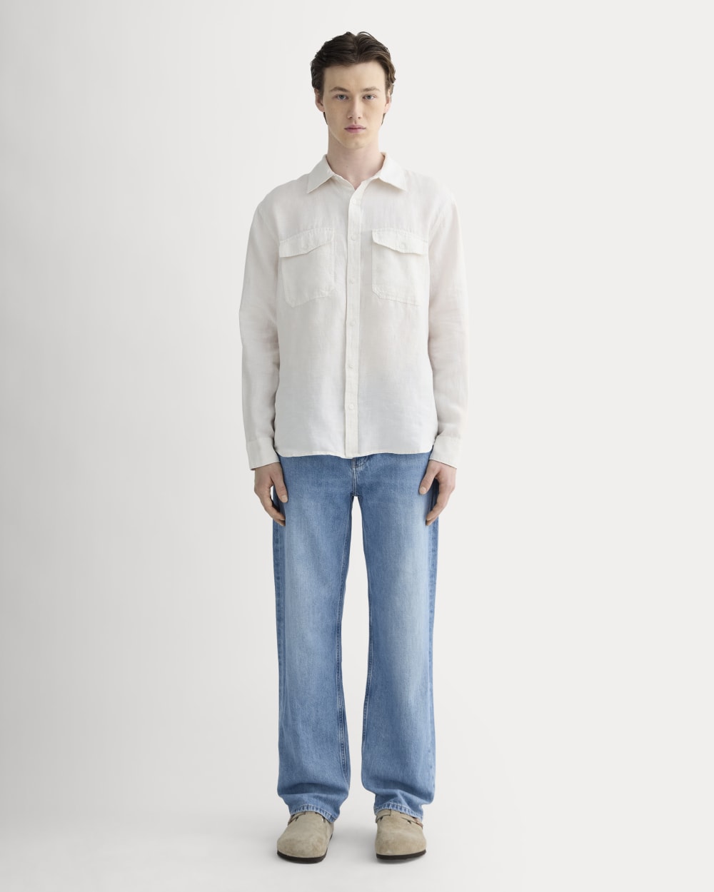 The Linen Utility Shirt | Natural Chambray - Image 3