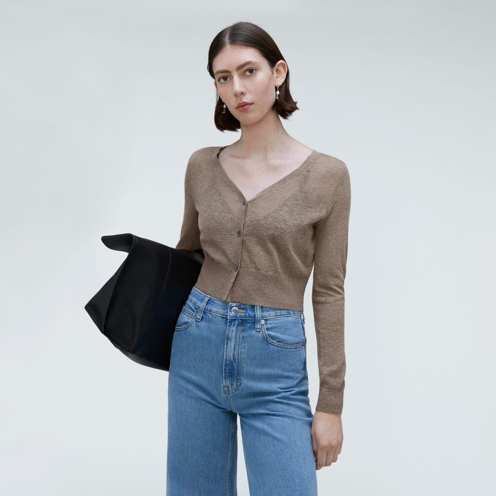 The Featherweight Alpaca Cardigan | Taupe Grey - Image 5