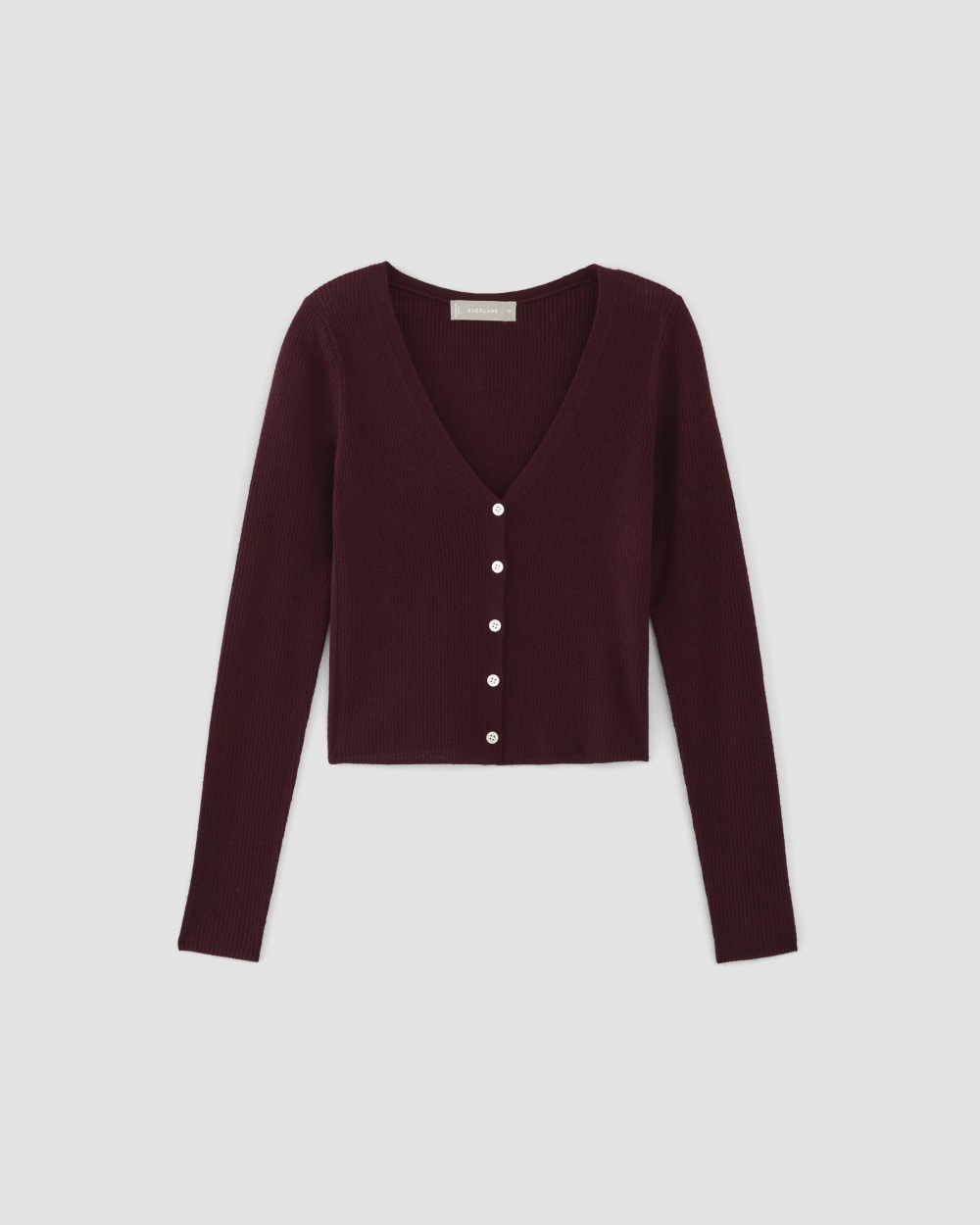 The Cardigan in Ultrasoft Merino | Burgundy - Image 2