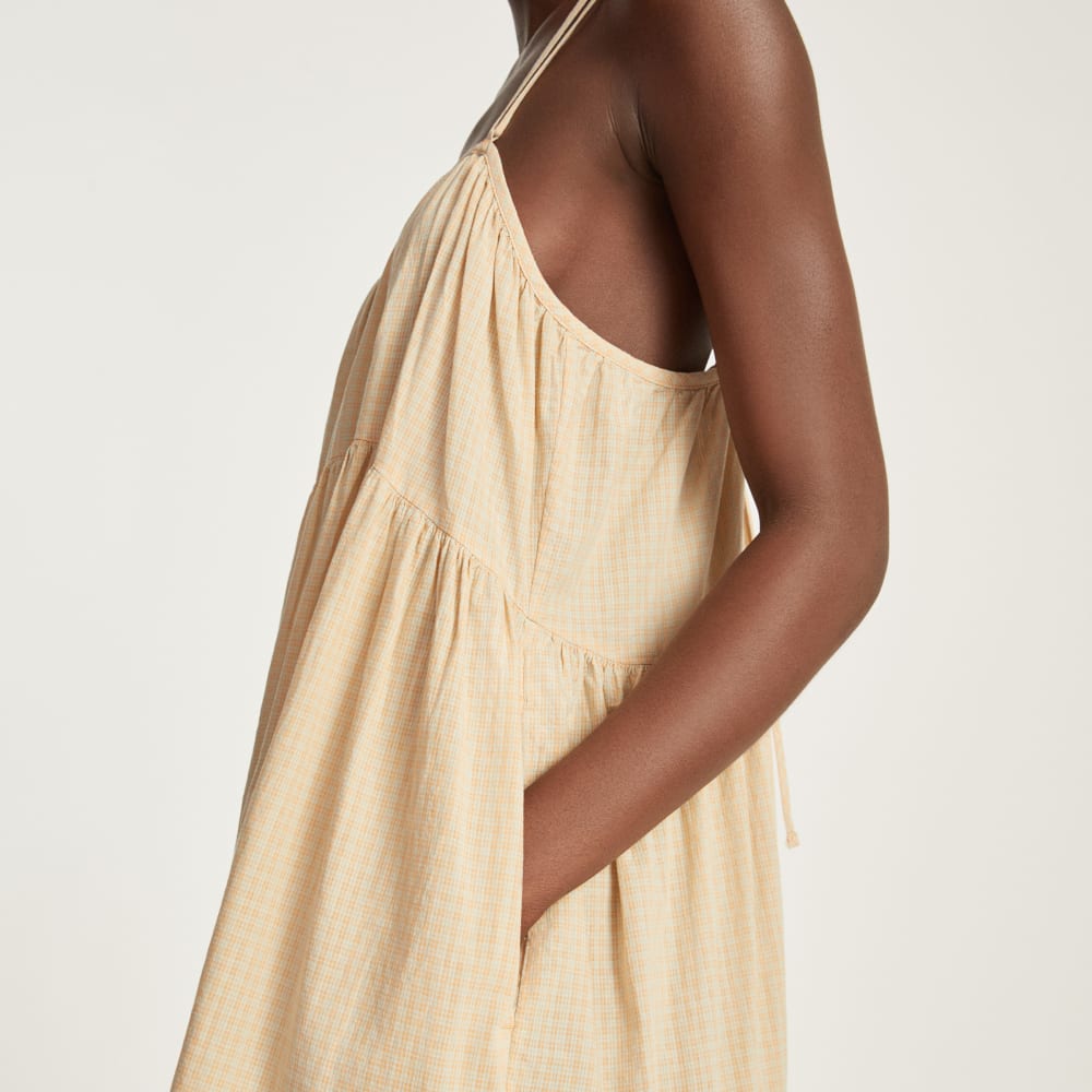 The Billow Tiered Maxi Dress | Orange Plaid - Image 5