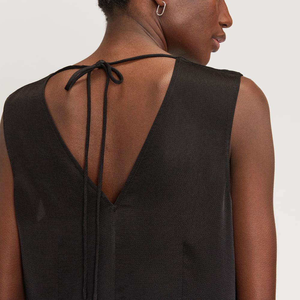 The Satin V-Neck Top | Black - Image 5