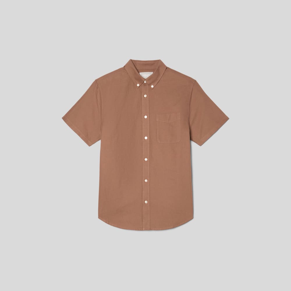 The Organic Short Sleeve Oxford Shirt | Carob Brown - Image 2