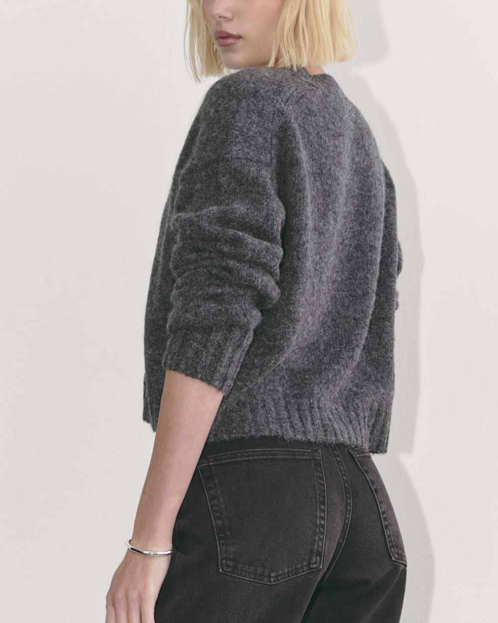 The Boxy Cardigan in Alpaca | Dark Charcoal - Image 5