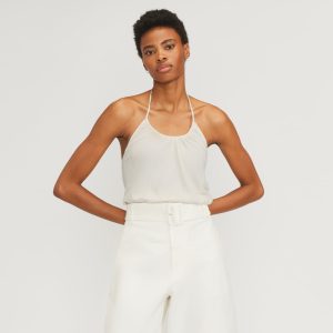 The Rib Soft Knit Halter Top | Bone