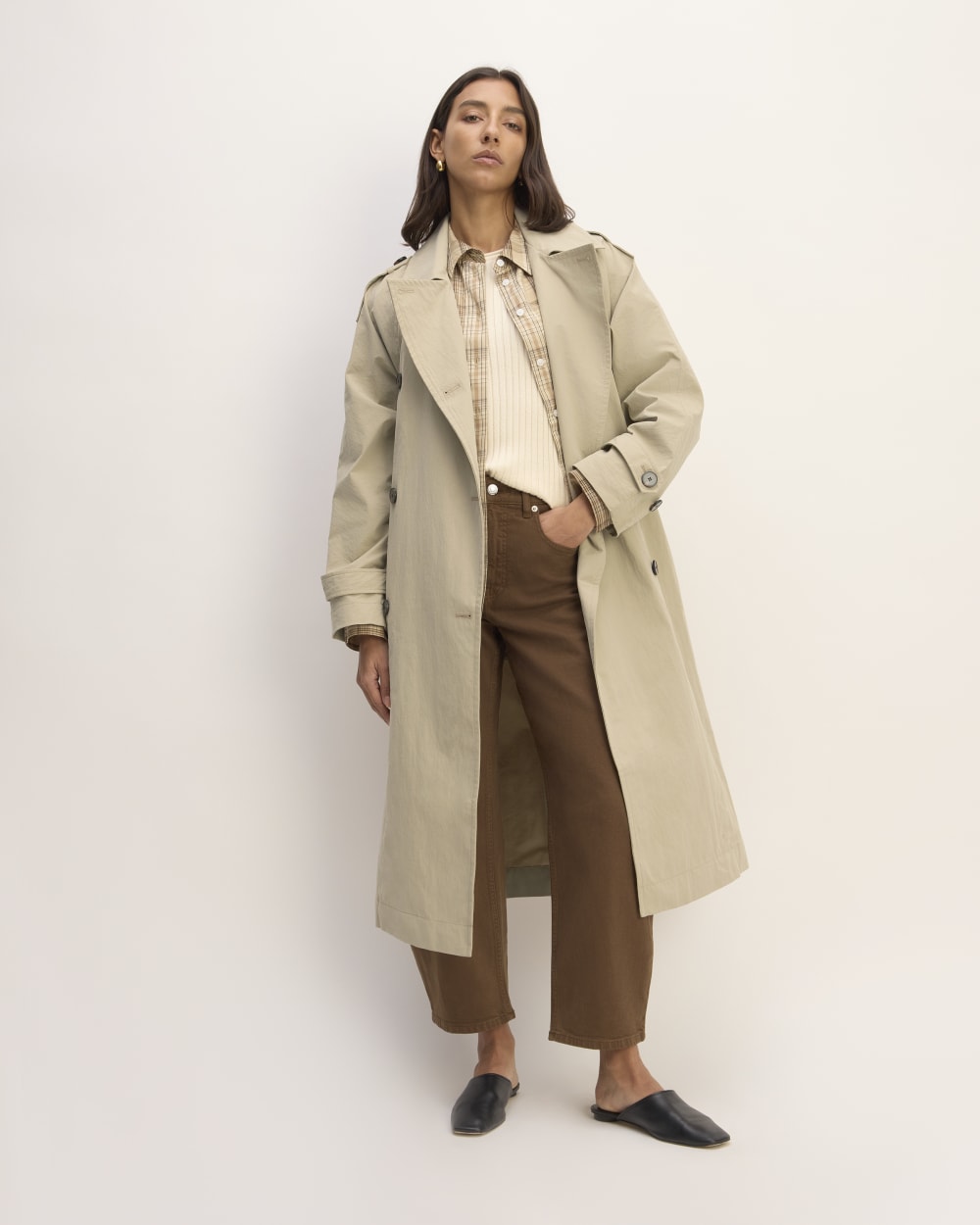The ReNew Long Trench Coat | Trench Coat Khaki