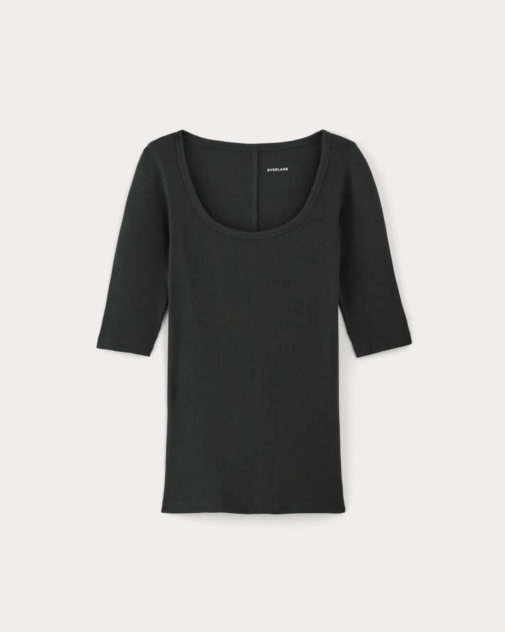 The Luxe Rib Scoop-Neck Tee | Scarab - Image 2