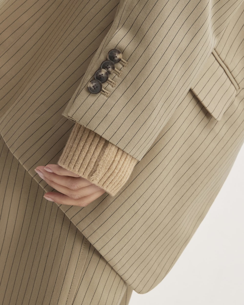 The Oversized Blazer in Buttersmooth | Cornstalk / Black - Image 5