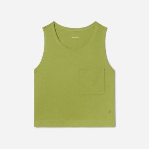 The Premium Weight Cropped Pocket Tank | Pepper