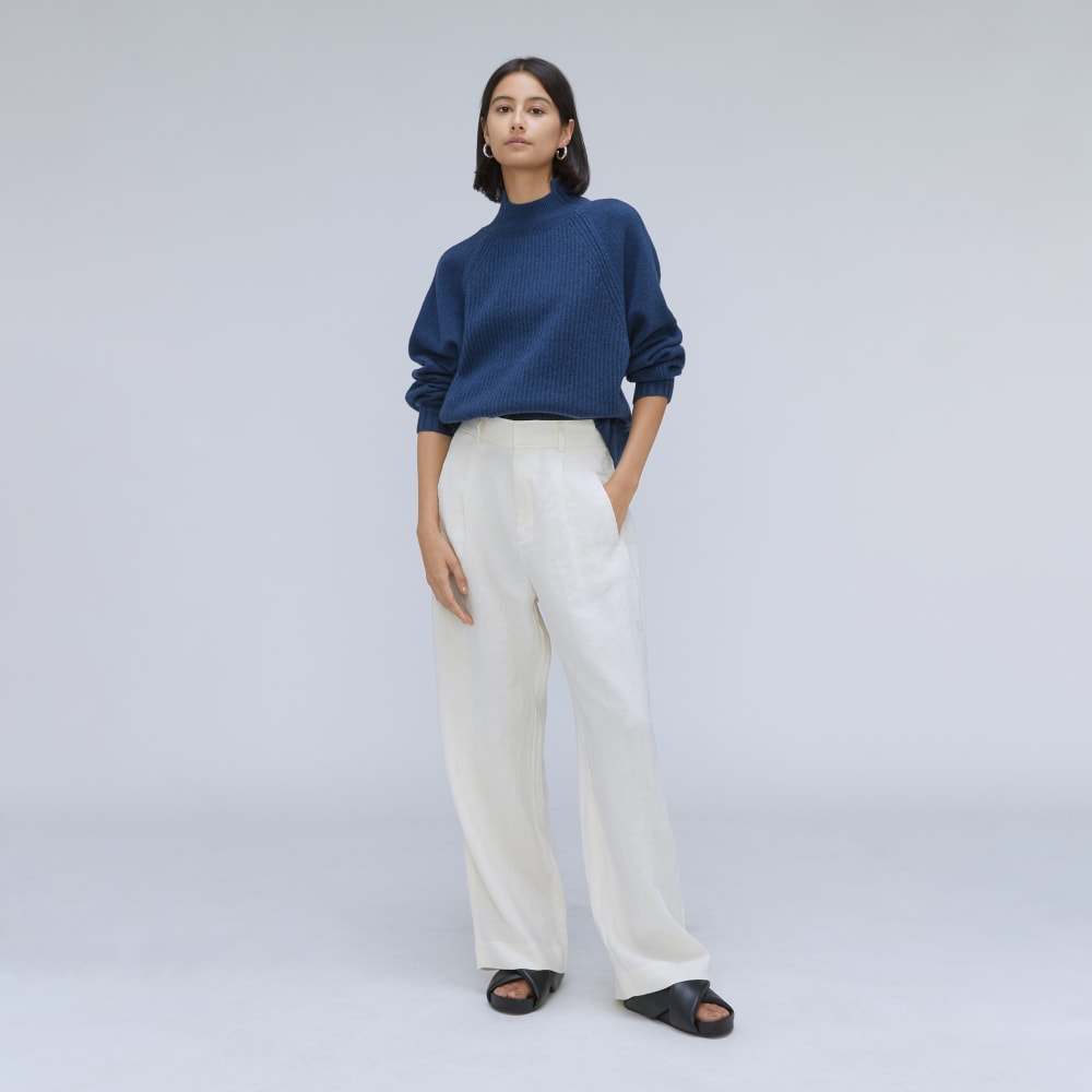 The Cashmere Ribbed Turtleneck | Bright Navy - Image 6