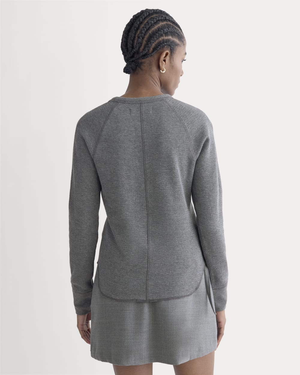 Slim-Fit Crew in Cozy Waffle | Heathered Charcoal - Image 5