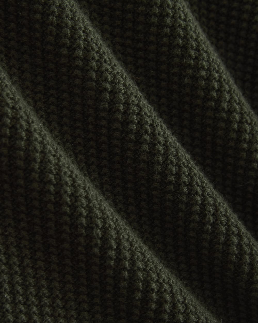Waffle Rollneck Crew in Everyday Cotton | Dark Green - Image 6