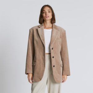 The Corduroy '80s Blazer | Taupe Grey