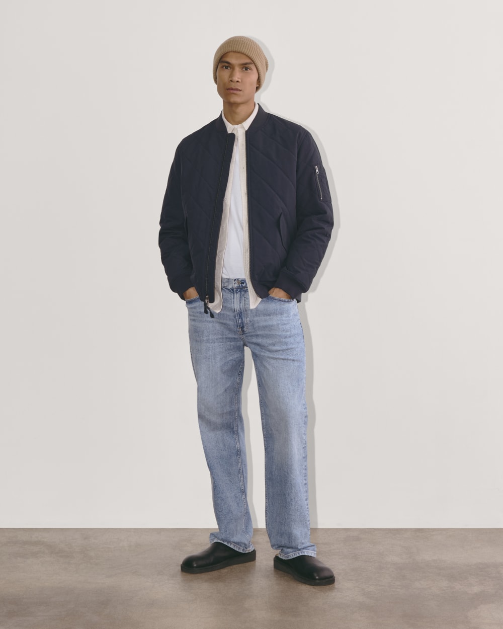 The Quilted Bomber | Navy - Image 4