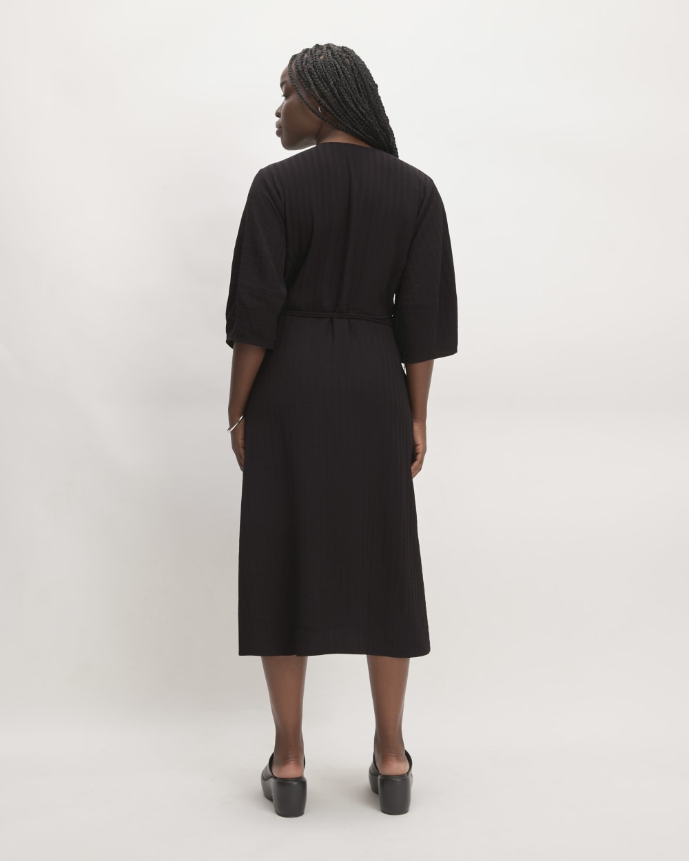 The City Stripe Wrap Dress | Black - Image 6