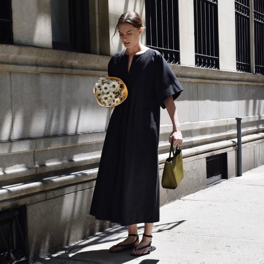 The Poplin Caftan Dress | Black - Image 8