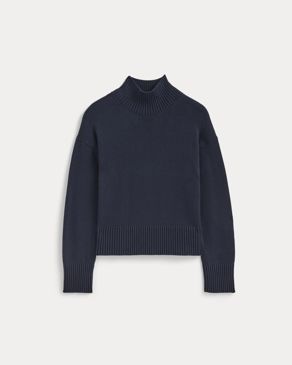 The Boxy Turtleneck in Everyday Cotton | Navy - Image 2