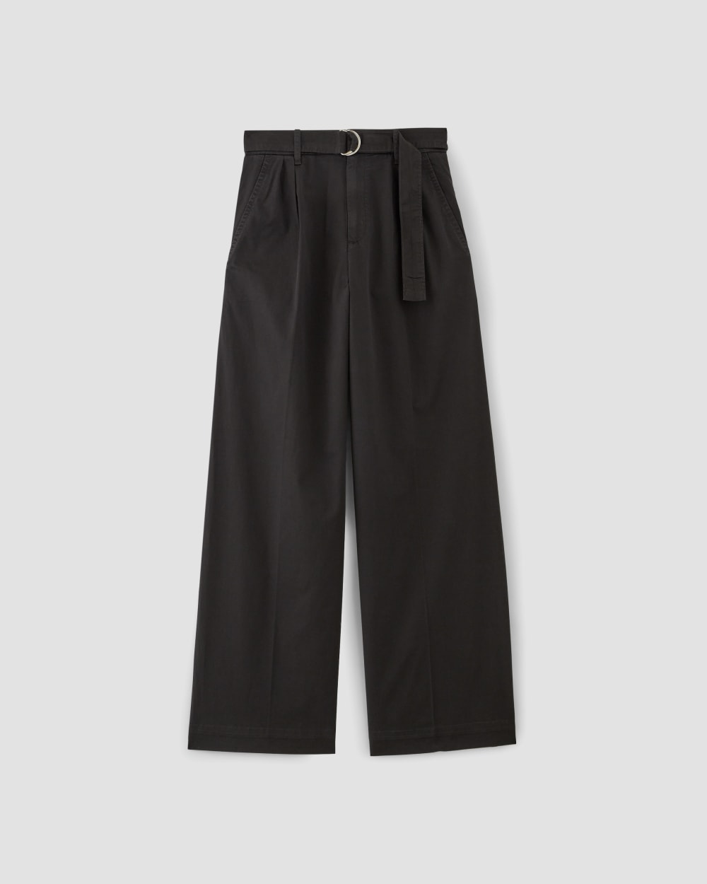 The Pleated Wide-Leg Chino | Black - Image 2