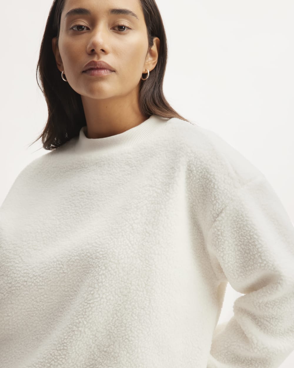 The ReNew Fleece Oversized Crew | Bone - Image 4