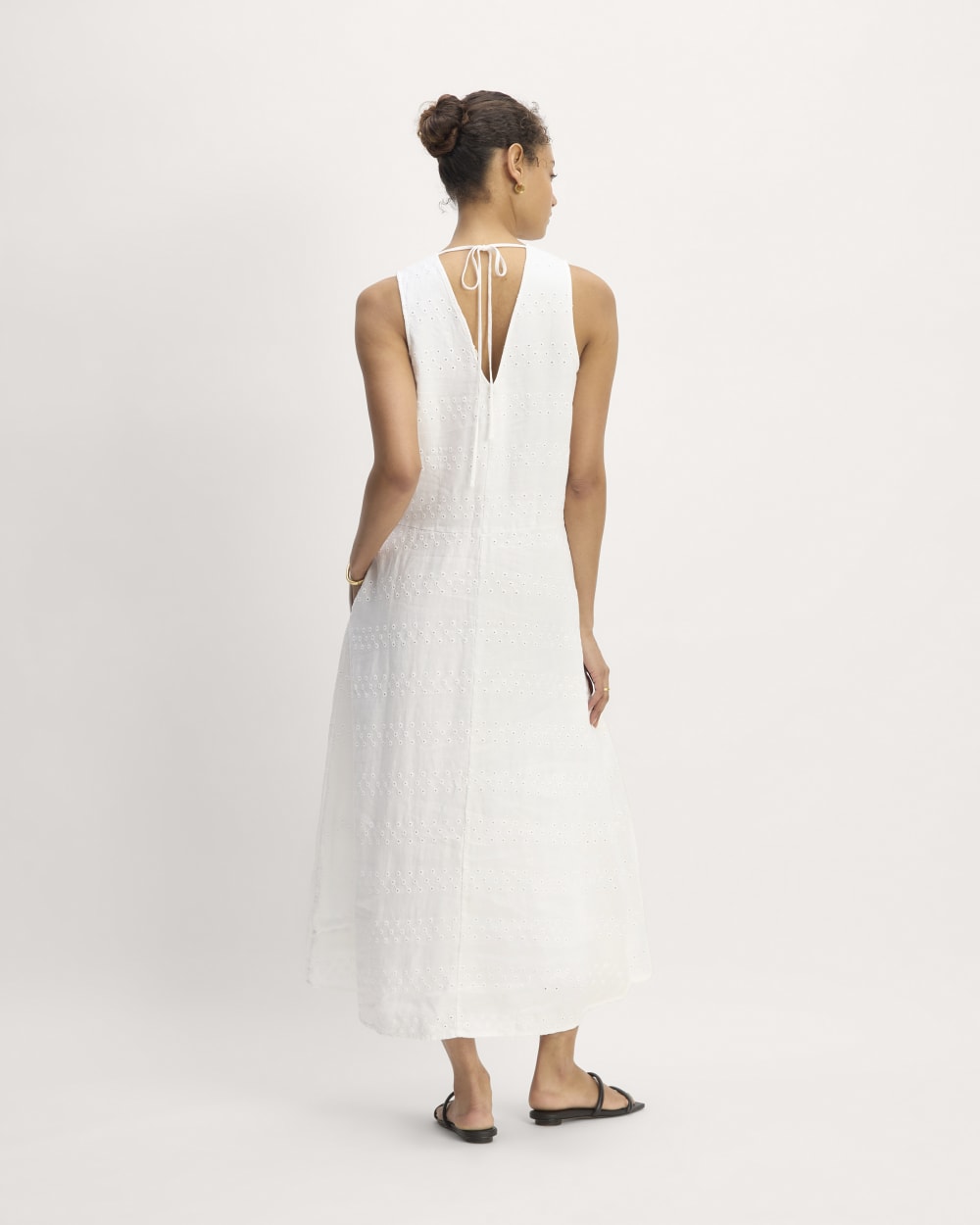 The Linen Eyelet Maxi Dress | White Eyelet - Image 6