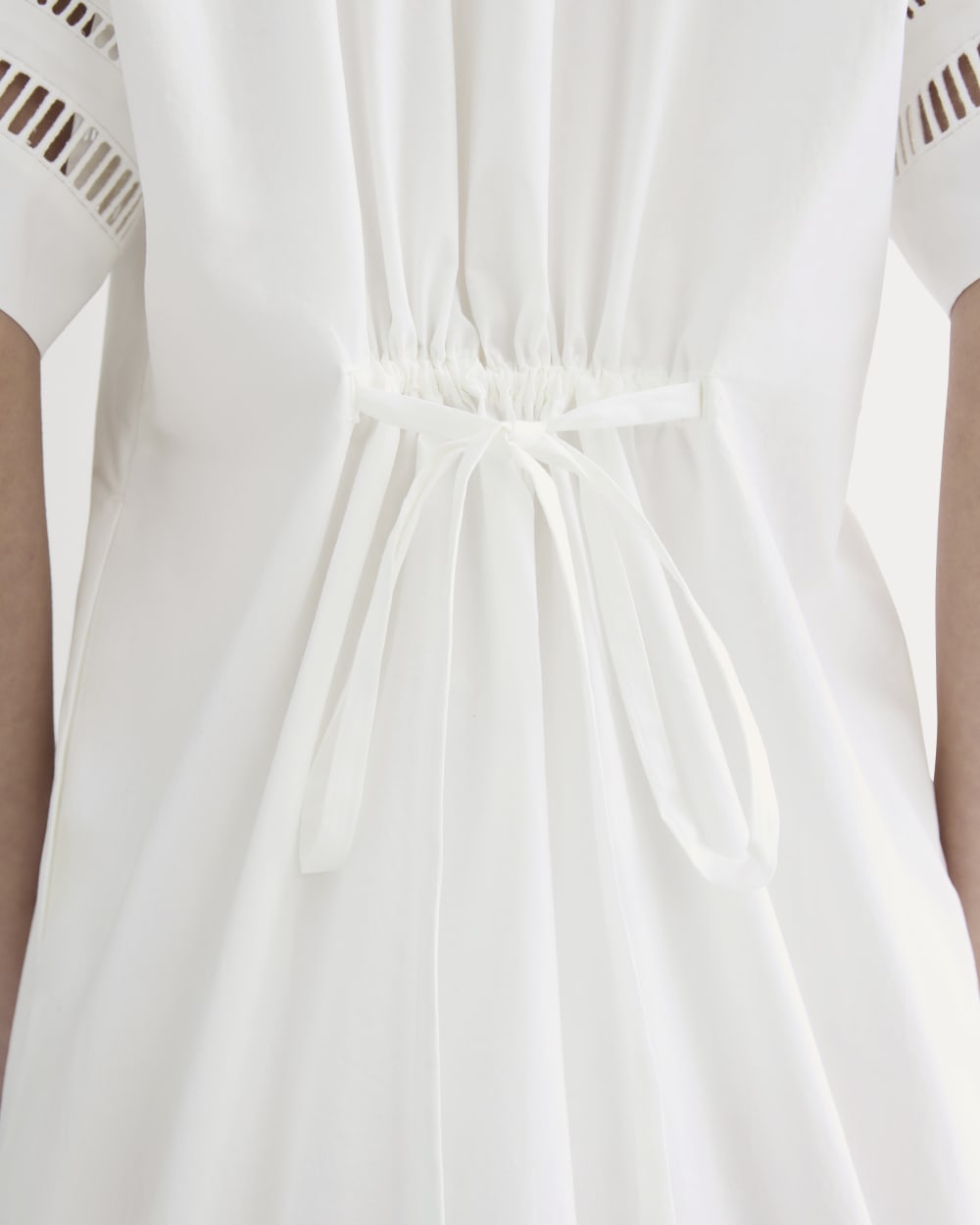 The Lace Trim Popover Dress | White - Image 3