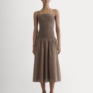 The Gauze Open-Back Dress | Mocha