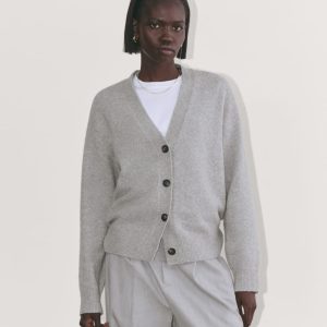 The Cocoon Cardigan in Plush Cotton | Heathered Grey