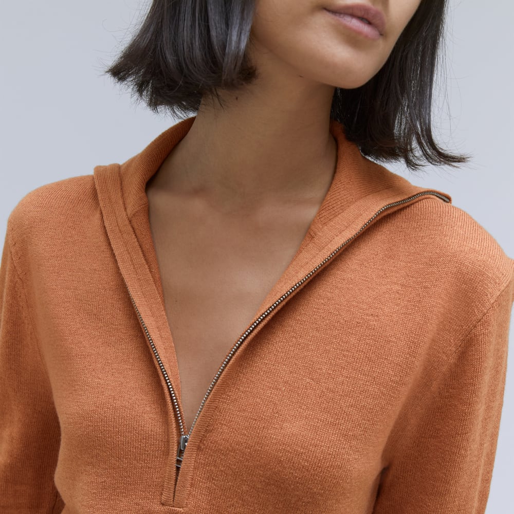 The Luxe Merino Half-Zip Sweater | Tawny Brown - Image 4
