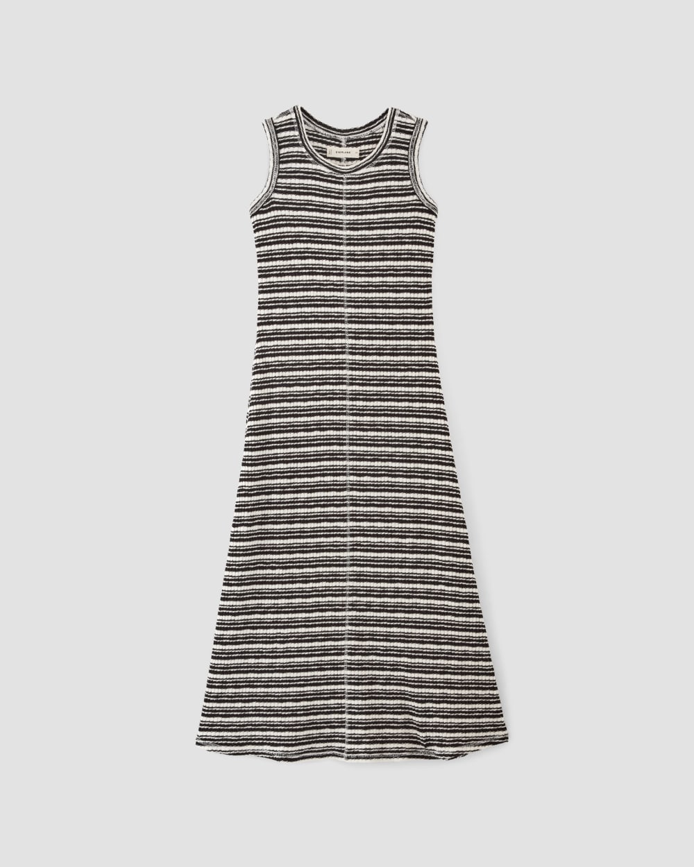 The Rib-Knit A-Line Tank Dress | Bone / Black - Image 2