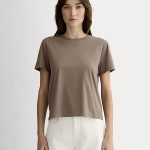 The Box-Cut Tee in Essential Cotton | Clay | No Pocket