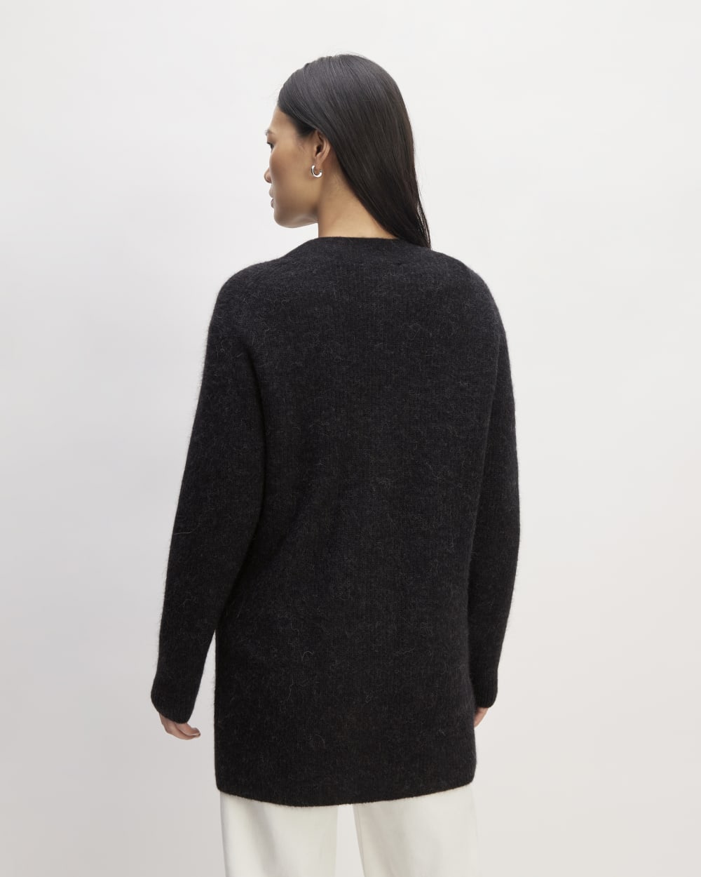 The Oversized Alpaca Pocket Cardigan | Heathered Black - Image 6