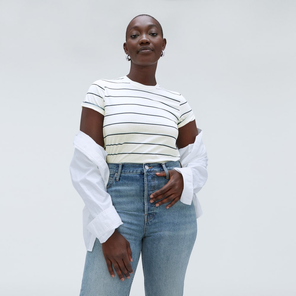 The Organic Cotton Crew Tee | Navy / White - Image 5