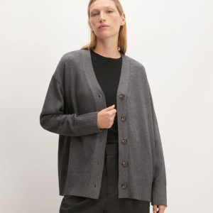 The Organic Cotton Cardigan | Heathered Charcoal